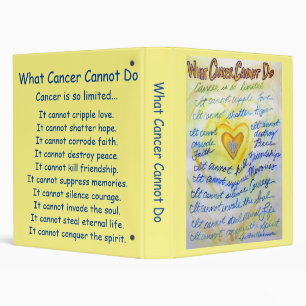 What Cancer Cannot Do Poem Heart Notebook Binder