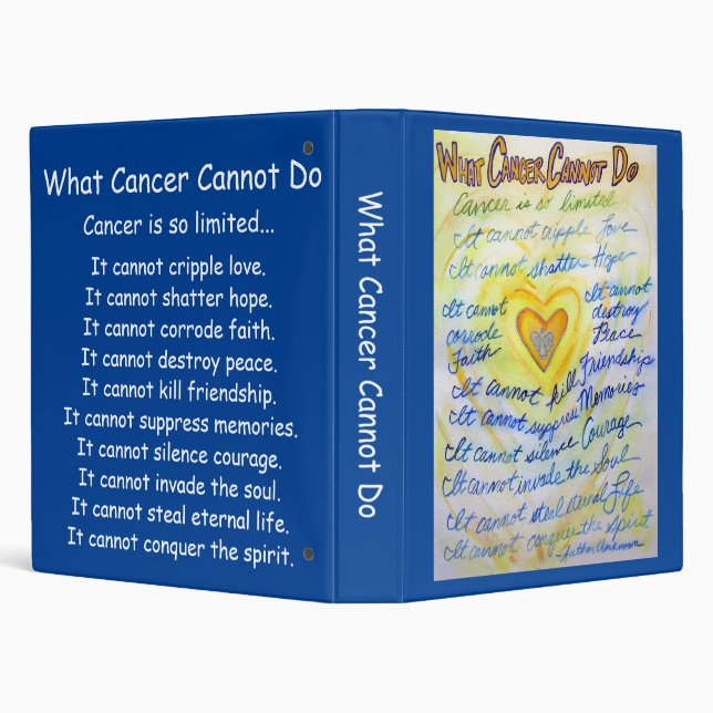 What Cancer Cannot Do Poem Heart Notebook Binder (Background)