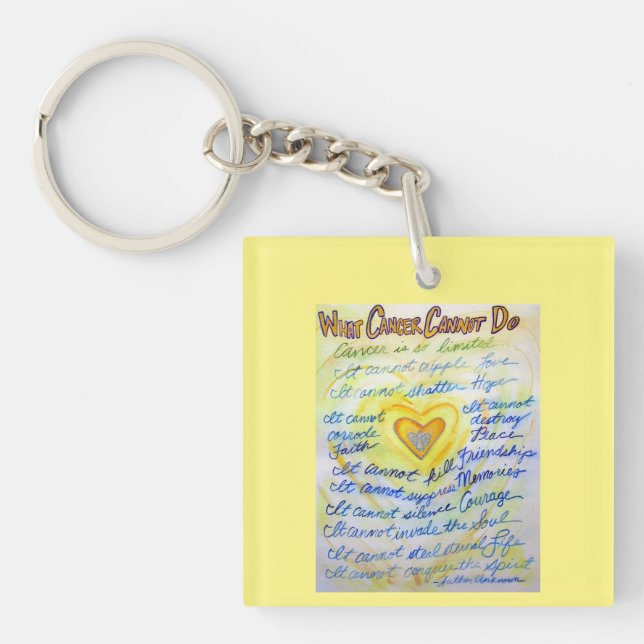 What Cancer Cannot Do Poem Heart Pendant Keychain (Front)