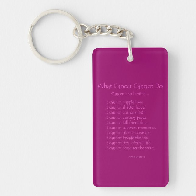 What Cancer Cannot Do Poem Keychains (Front)