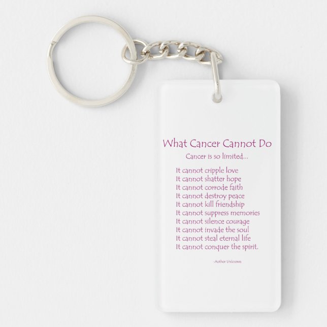 What Cancer Cannot Do Poem Keychains (Front)