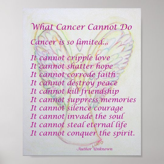 What Cancer Cannot Do Poem Poster Print | Zazzle.ca