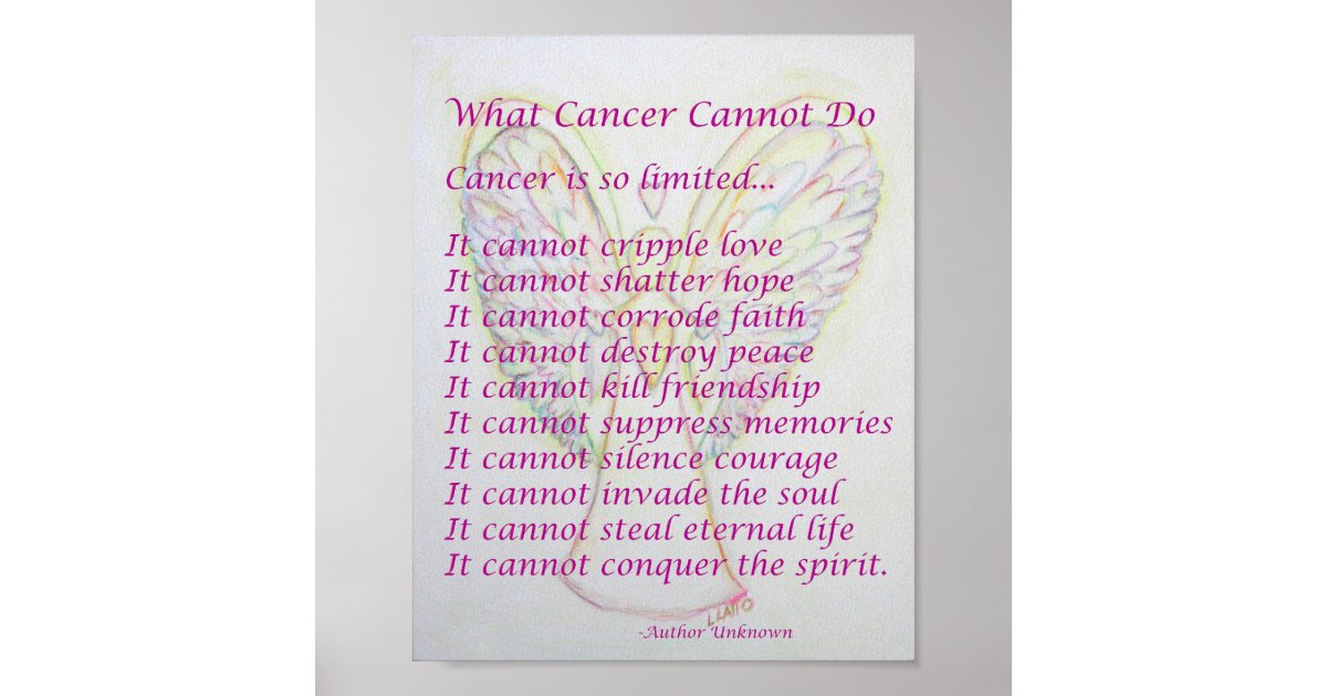 What Cancer Cannot Do Poem Poster Print Zazzle.ca