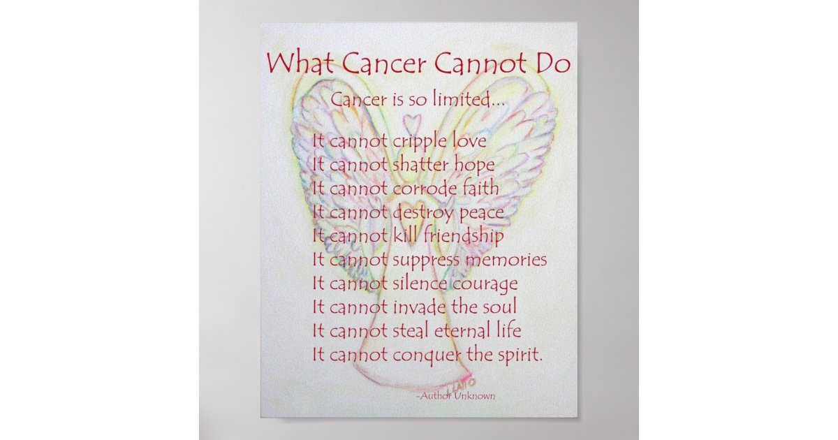 What Cancer Cannot Do Poem Poster Print | Zazzle.ca