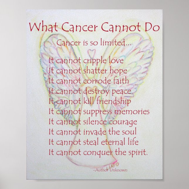 What Cancer Cannot Do Poem Poster Print (Front)