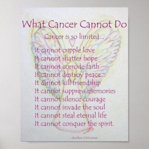 What Cancer Cannot Do Poem Poster Print
