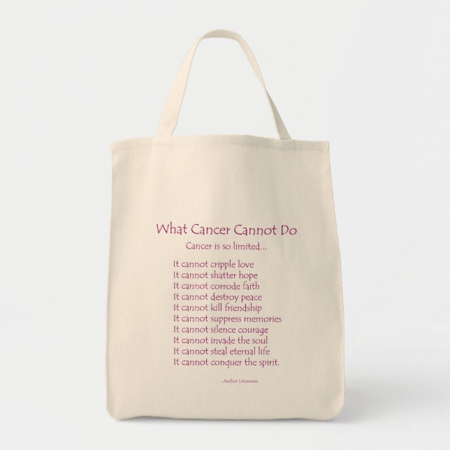 What Cancer Cannot Do Poem Tote Bag (Front)