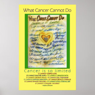 What Cancer Cannot Do Poster (Blue & Gold Text)