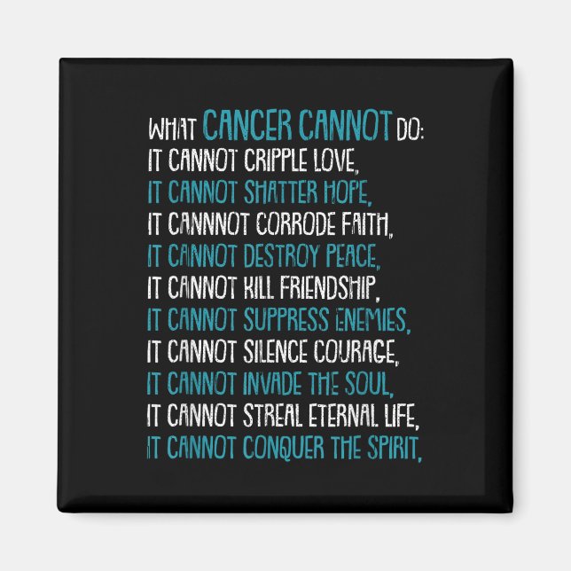 What Cancer Cannot Do Trigeminal Neuralgia Awarene Magnet (Front)