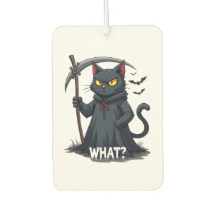 What Cat Black Cat Halloween Scary Cat Angry Cat F Air Freshener
