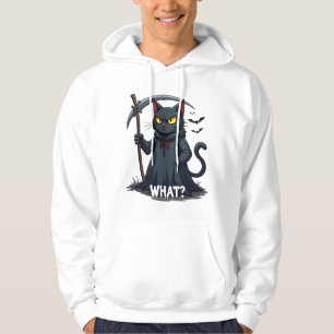 What Cat Black Cat Halloween Scary Cat Angry Cat F Hoodie