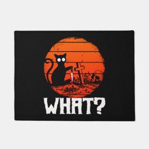 What Cat Halloween Doormat