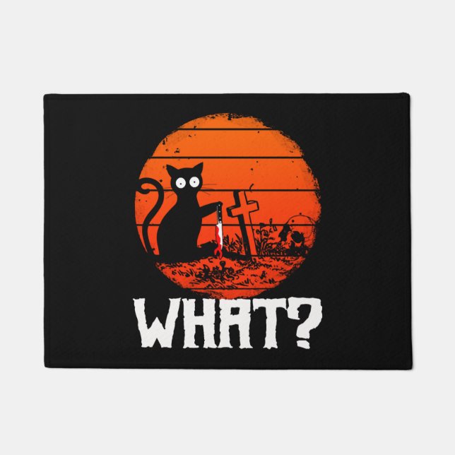 What Cat Halloween Doormat (Front)