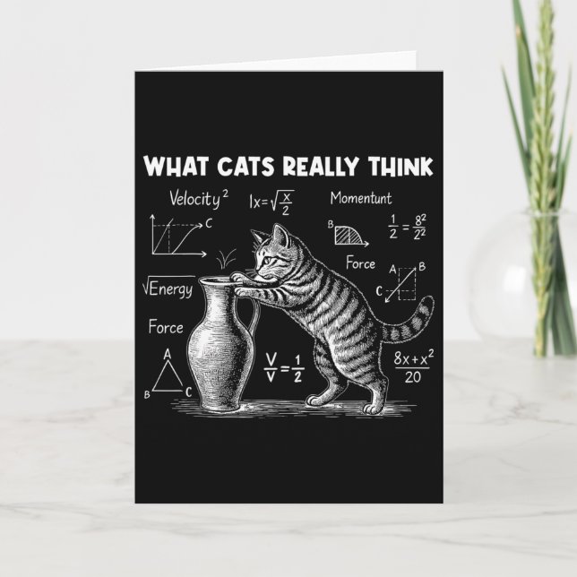 What Cats Really Think Funny Cat Physics Science T Card (Front)