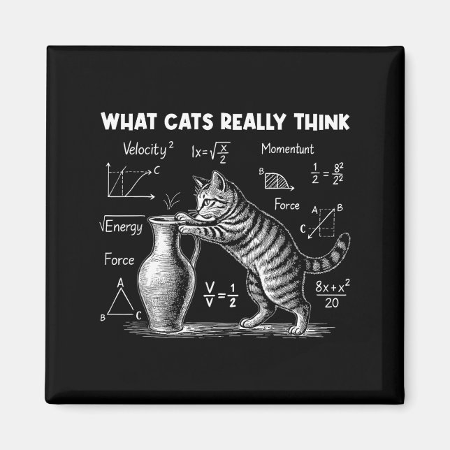 What Cats Really Think Funny Cat Physics Science T Magnet (Front)