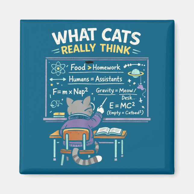 What Cats Really Think Physics Graphic Art Magnet (Front)