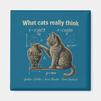 What cats think funny science cat vintage physics magnet