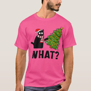 What Christmas Tree Funny Black Cat  T-Shirt