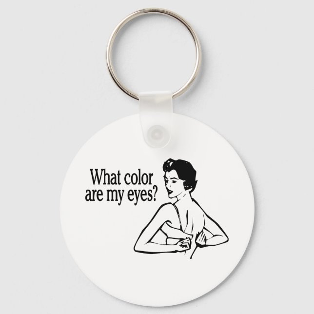 What Colour Are My Eyes Retro Keychain (Front)