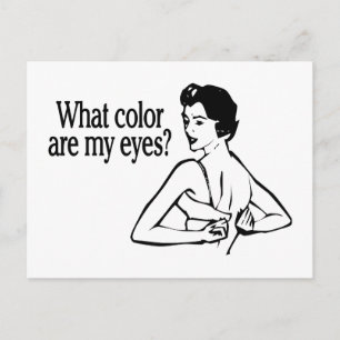 What Colour Are My Eyes Retro Postcard