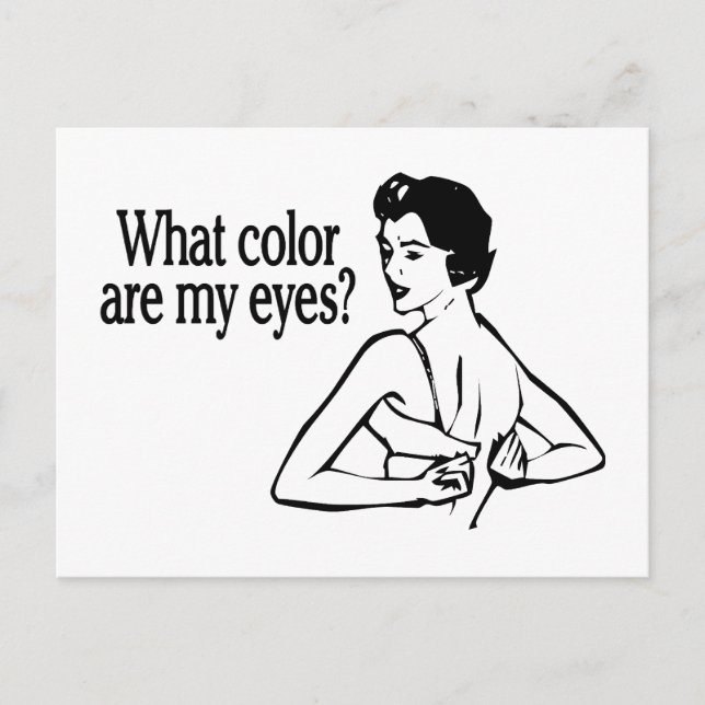 What Colour Are My Eyes Retro Postcard (Front)