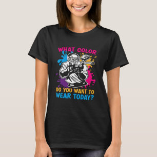 What Colour Do You Paintballer Splattering Shootin T-Shirt