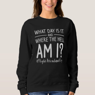 What Day Is It And Where The Hell Am I Flight Atte Sweatshirt