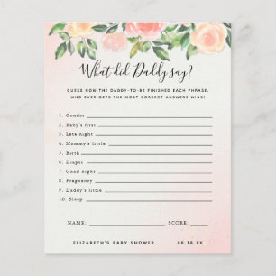 What Did Daddy Say Baby Shower Game