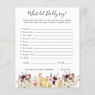 What Did Daddy Say   Baby Shower Game
