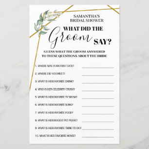 What did Groom say bilingual bridal shower game