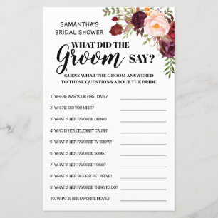 What did Groom say bridal shower game bilingual