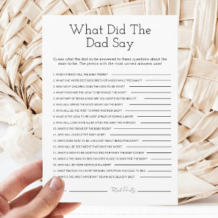 What Did The Dad Say Minimalist Baby Shower Game Holiday Card