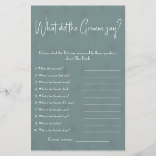 What did the Groom say? Shower Game Flyer