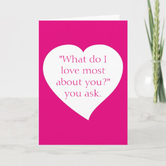 What Do I Love Most About You Greeting Card. Holiday Card
