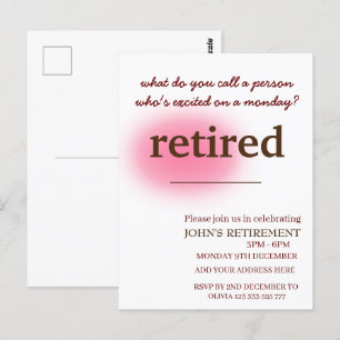 what do you call a person who's excited retirement postcard