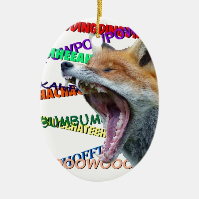 What Does the Fox Say? Ceramic Ornament (Front)