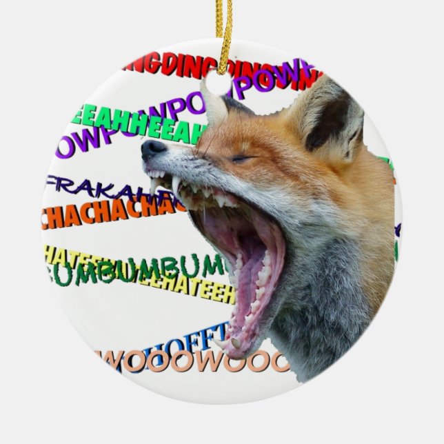 What Does the Fox Say? Ceramic Ornament (Front)