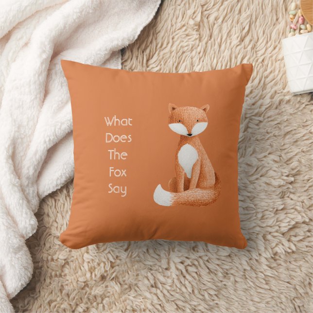 What Does the Fox Say? Throw Pillow (Blanket)