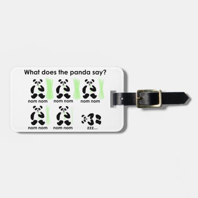 What does the panda say? luggage tag (Front Horizontal)