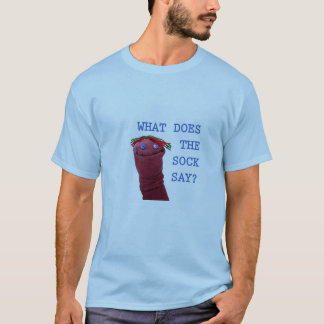 What Does the Sock Say blue Tee