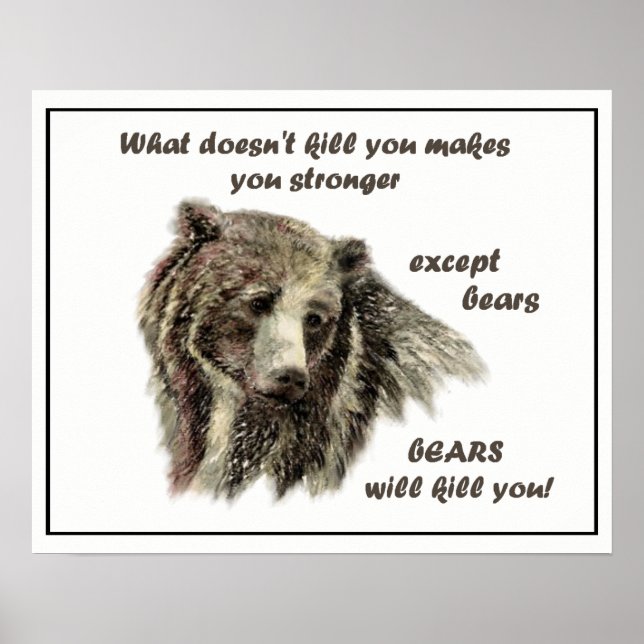 What Doesn't Kill you Except Bears De-Motivational Poster (Front)