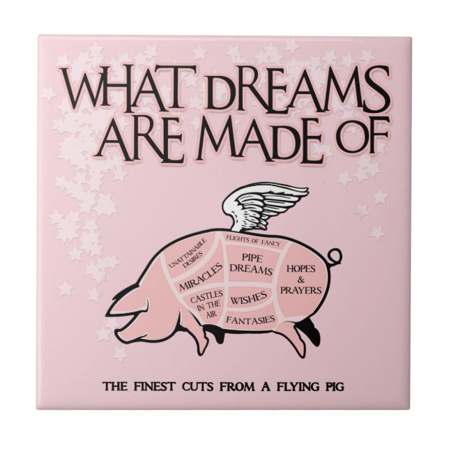 What Dreams Are Made Of - Flying Pig Cuts Tile (Front)