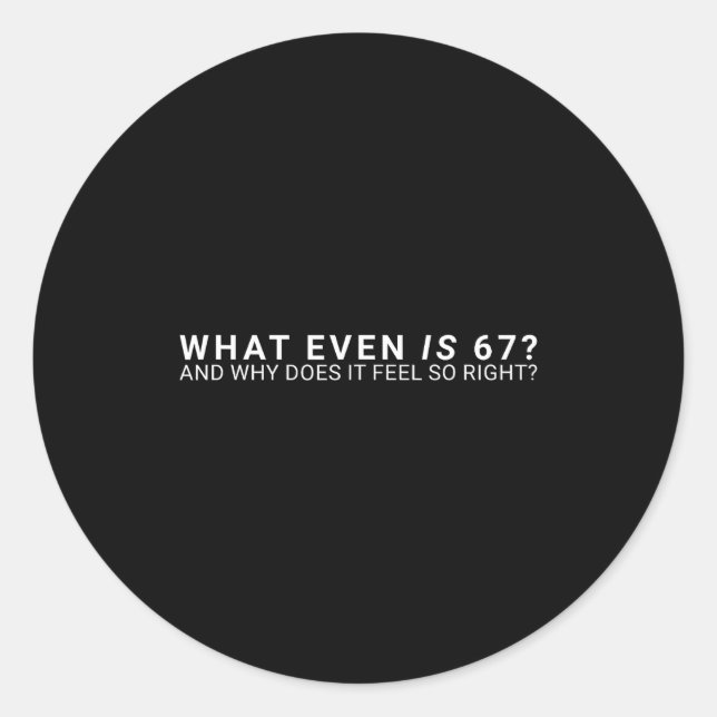 What Even Is 67 Meme  Classic Round Sticker (Front)
