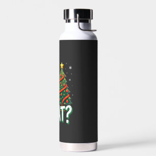 What Funny Cat Pushing Christmas Tree Over Cat Xma Water Bottle