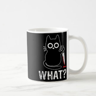 What_ - Funny Cat With Knife Graphic Design  Coffee Mug