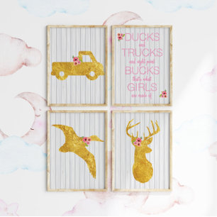 What Girls are Made of Nursery Art Print Set