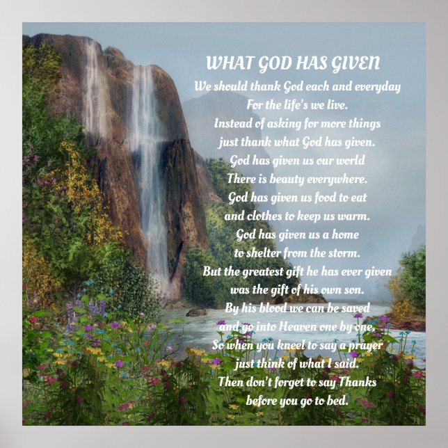 What God has given poetry poster (Front)