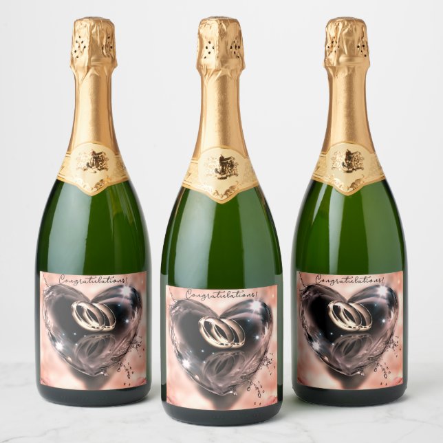 What God Has Put Together Wedding (Pink) Sparkling Wine Label (Bottles)