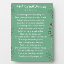 What God Hath Promised (Light Green) Easel Plaque