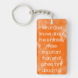 what God knows about me christian quote keychain